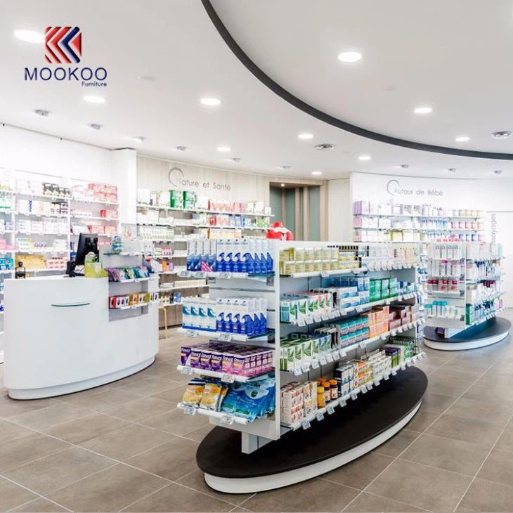 European Stylish Style Pharmacy Flagship Shop Display Shelves