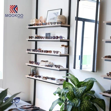 العرض البصري كشك النظارات الشمسية معرض تصميم الجدار